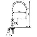 Kuningan Tubuh Single Dingin Kitchen Faucet Ketuk